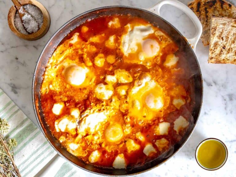 Eggs in purgatory after cooking with a runny yolk