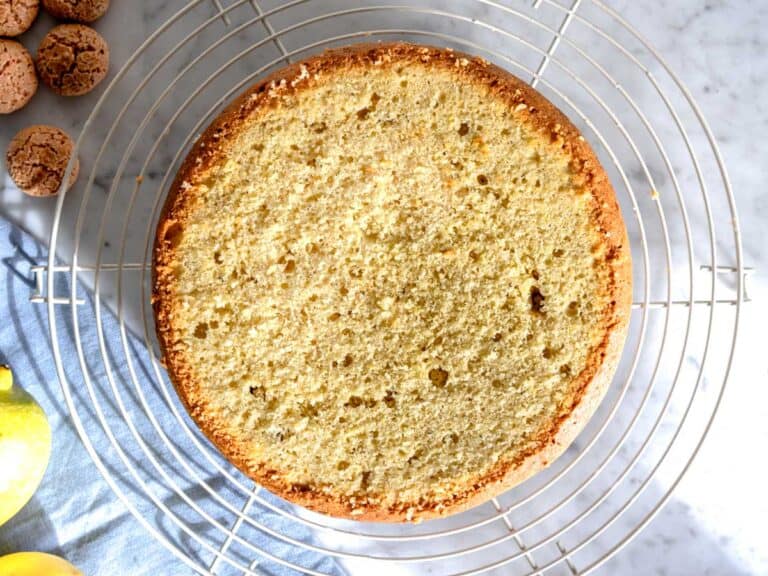 olive oil cake with top cut off