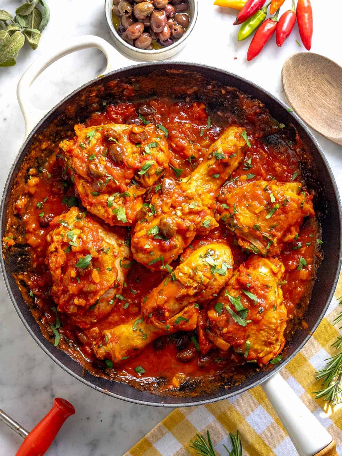 Chicken cacciatore.