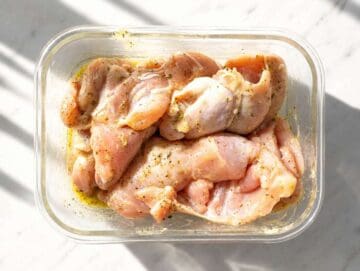 Step 2 Chicken coated in marinade and ready for refrigeration.