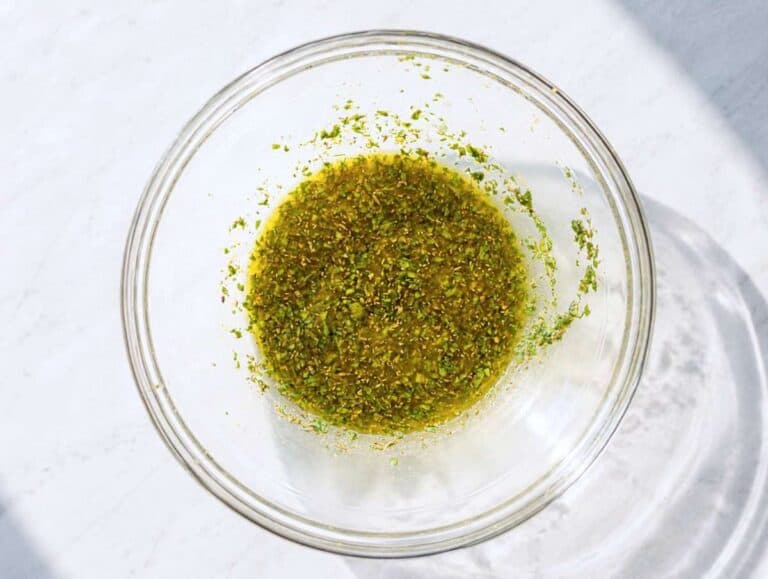 Step 2 Lemon oregano dressing whisked in large bowl.